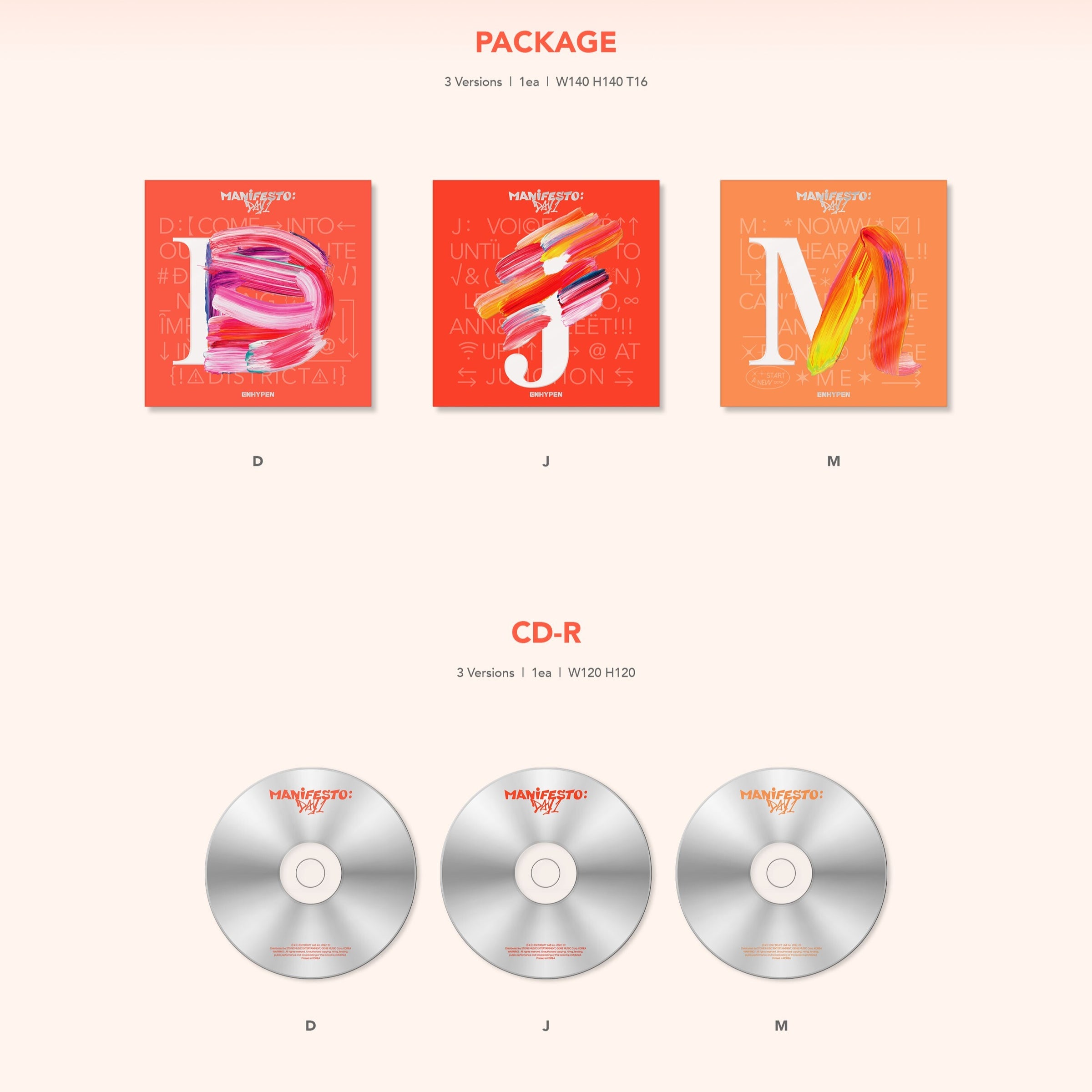 Amazon.com: ENHYPEN Album - MANIFESTO : DAY 1 (ENGENE set +